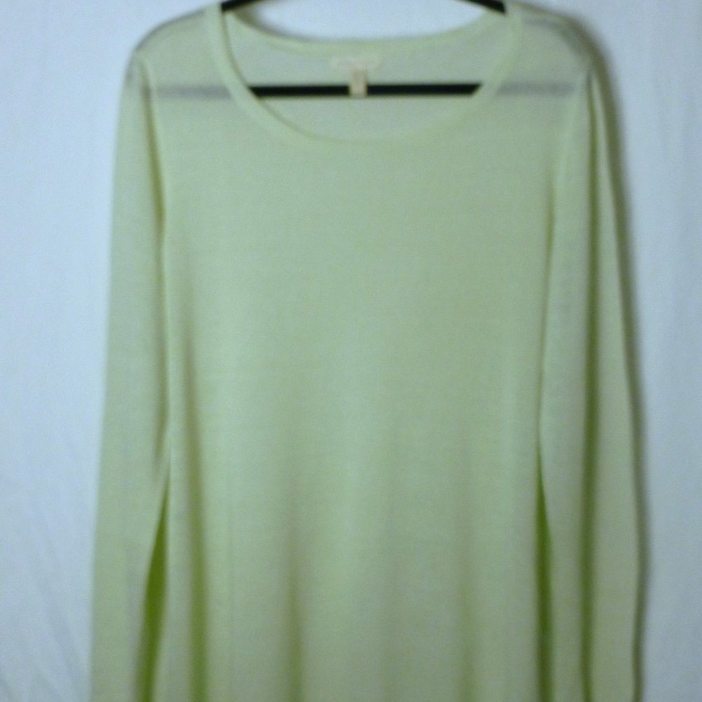 Eileen Fisher Sheer Organic Linen Blend Asymmetrical Hem Tunic XL